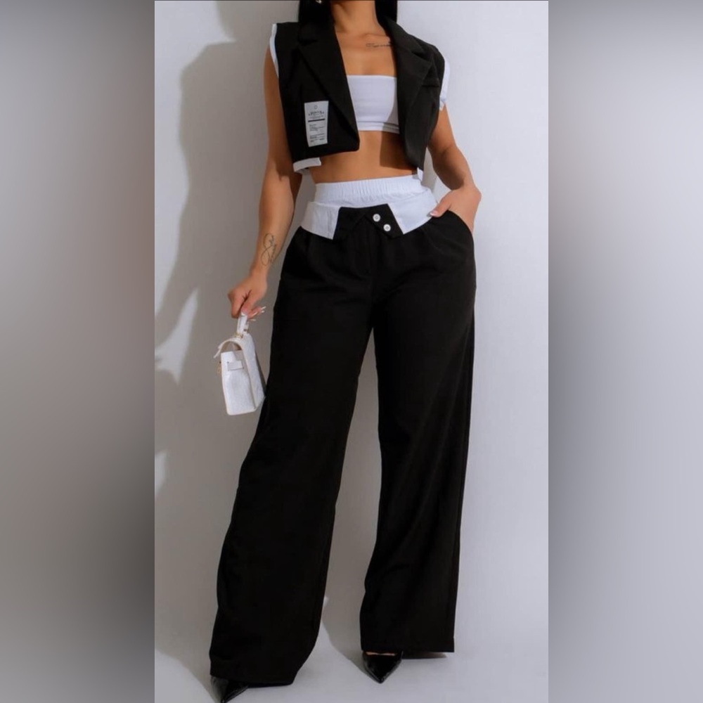 Stylish Black and White Women's Pants